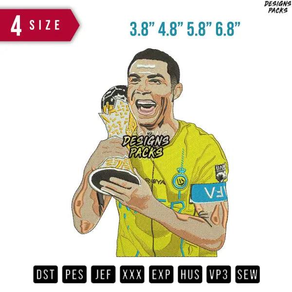 Ronaldo Bring trophy Embroidery Design