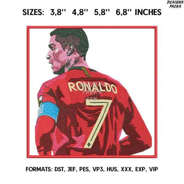 Ronaldo Embroidery Design File, Sport MMA Embroidery Design, Anime Pes Design Brother, UFC Embroidery Design