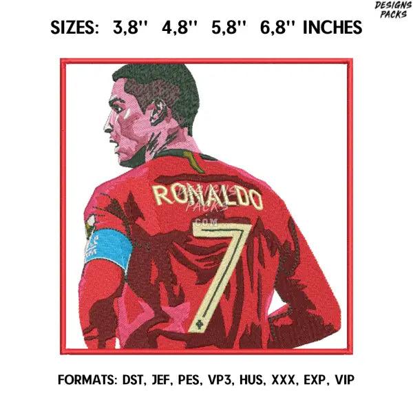 Ronaldo Embroidery Design File, Sport MMA Embroidery Design, Anime Pes Design Brother, UFC Embroidery Design