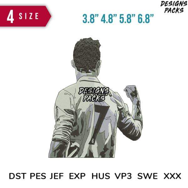 Embroidery design pack with 4 sizes, formats like DST, PES, JEF for instant download