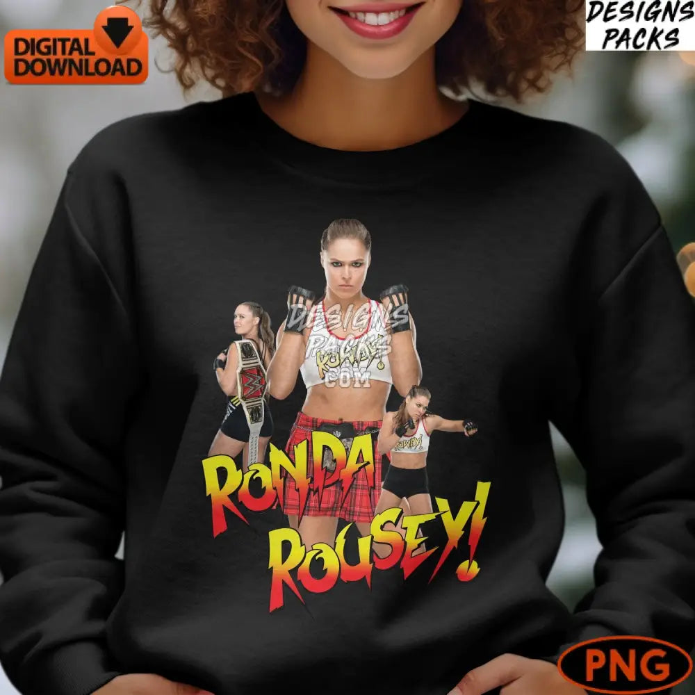 Ronda Rousey Female Fighter Champion Instant Download High-Quality Png