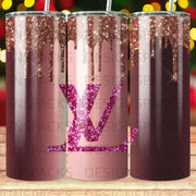 Rose Gold Glitter Drip Pink LV Sparkle Tumbler Digital Wrap Design