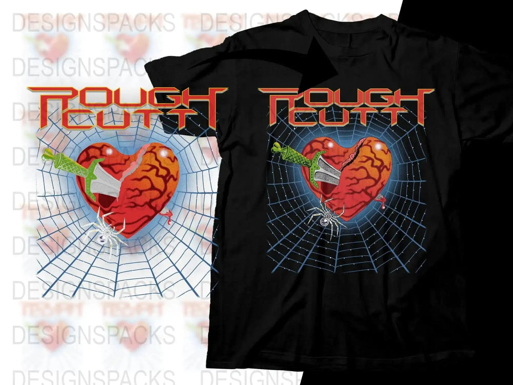Rough Cutt Band Heart Web Design Graphic Png Digital Download