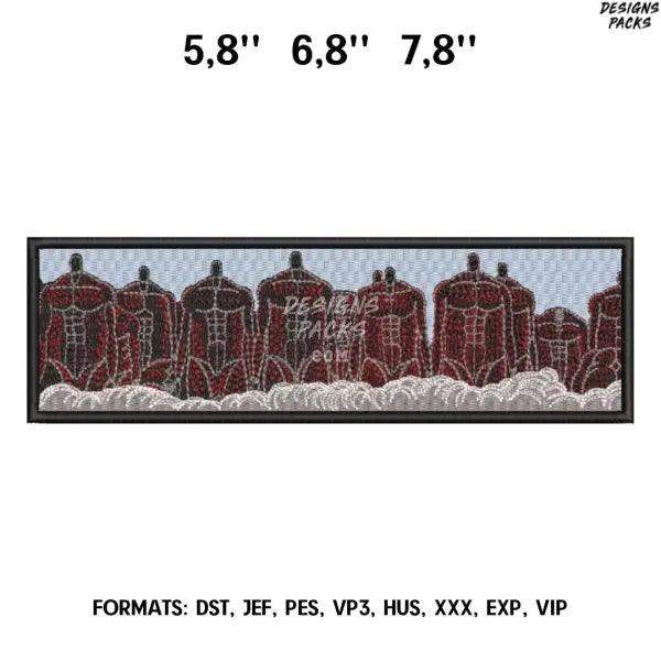 Rumble of the earth Embroidery Design File, Attack on Titan Anime Embroidery Design, Titans Rumbling. Anime Pes Design
