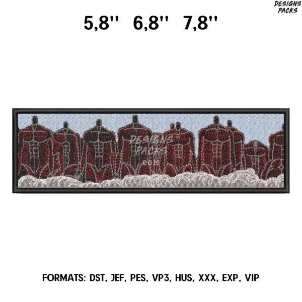 Rumble of the earth Embroidery Design File, Attack on Titan Anime Embroidery Design, Titans Rumbling. Anime Pes Design