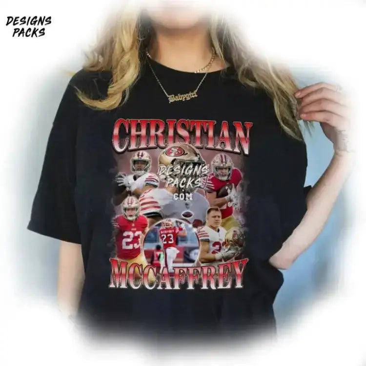 Running Back Homage Graphic Design Christian Mccaffrey 90S Vintage Png