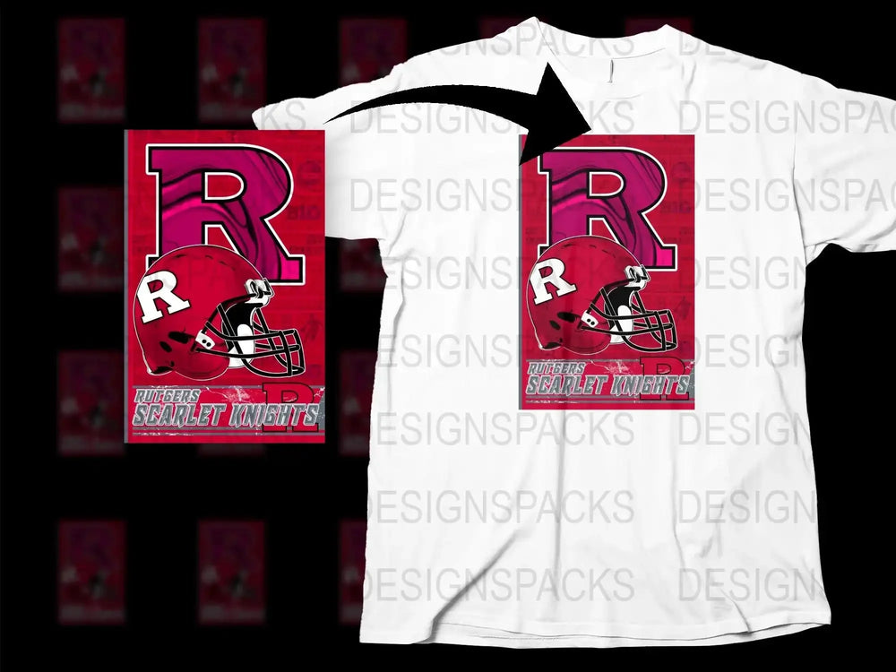 Rutgers Scarlet Knights T-Shirt, College Football Helmet Graphic Tee, Sports Fan Apparel