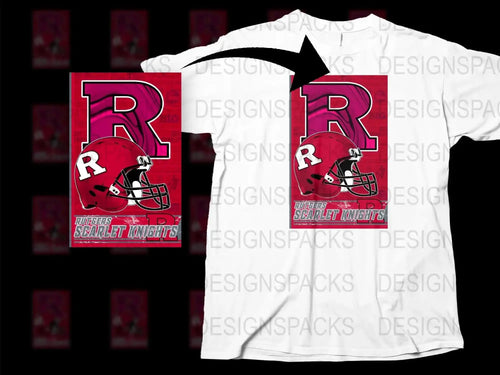 Rutgers Scarlet Knights T-Shirt, College Football Helmet Graphic Tee, Sports Fan Apparel