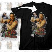 Black t-shirt featuring Rob Van Dam flexing, with "World Wrestling Entertainment" text.