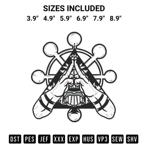 Ryomen Sukuna Hand Gesture Embroidery Design