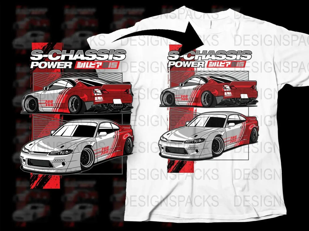 S-Chassis Power 166 Car Enthusiast Png Digital Download