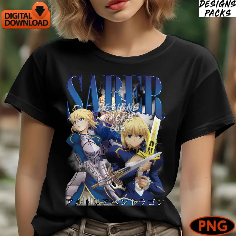 Saber Anime Art Digital Download Fate Series Fan Instant Png