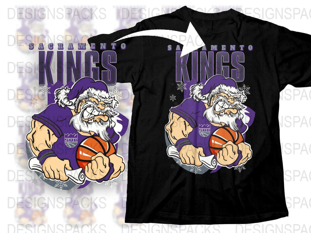 Sacramento Kings Basketball Team Graphic T-Shirt, Purple and Black Sports Fan Apparel, Casual Wear