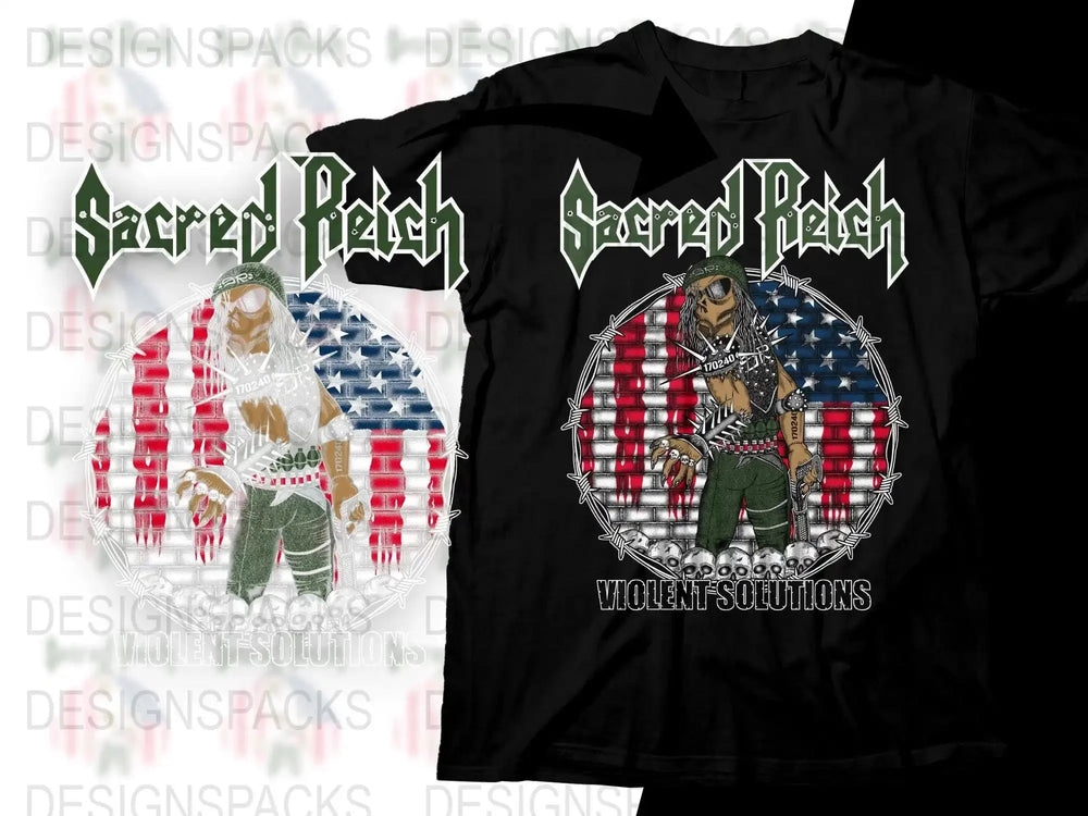 Sacred Reich American Flag Design Png Digital Download