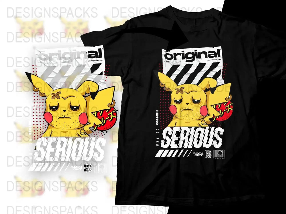 Sad Pikachu Graphic Design Png Digital Download