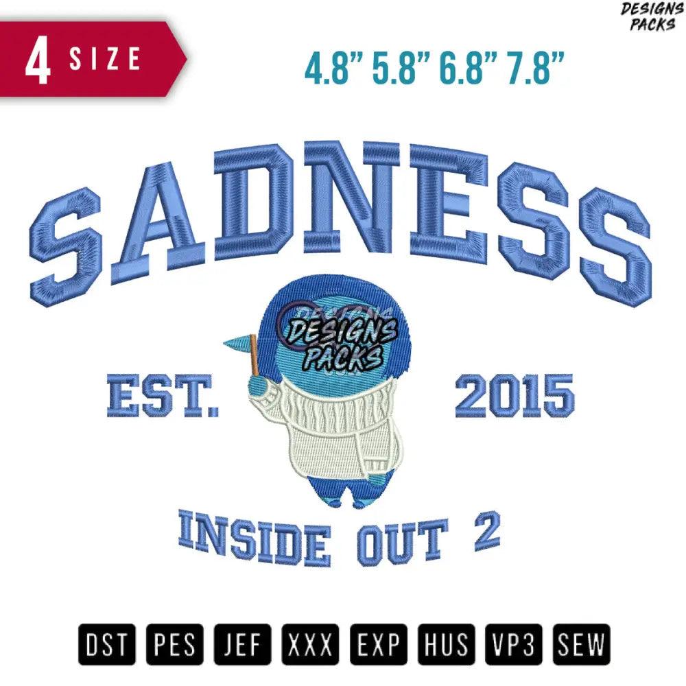 Sadness Est 2015 Inside out Cartoon Embroidery Design