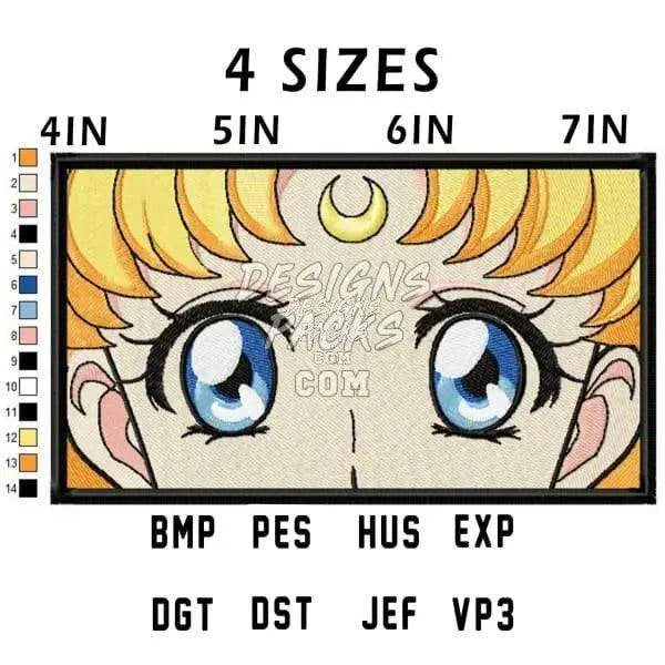 Sailor Moon Anime Embroidery Design