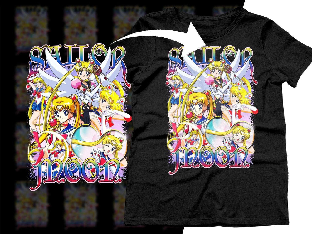 Sailor Moon Characters Collage Vibrant Graphic Png Digital DOWNLOAD