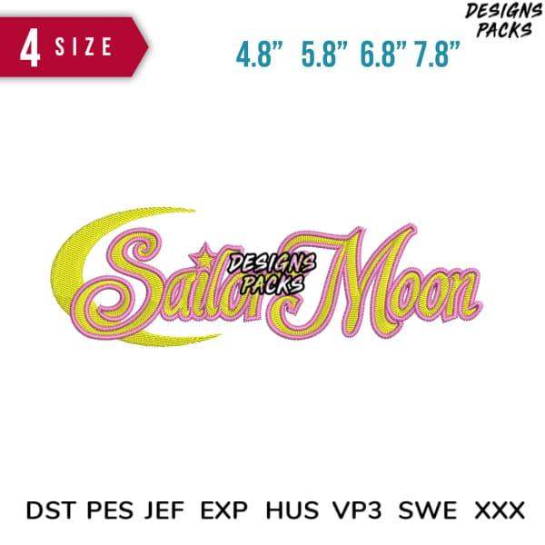 Sailor Moon embroidery design in 4 sizes, compatible with DST PES JEF formats for instant download