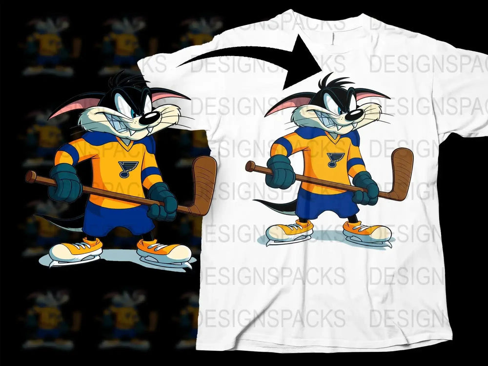 Saint Louis Blues Hockey Character Graphic Png Digital Download