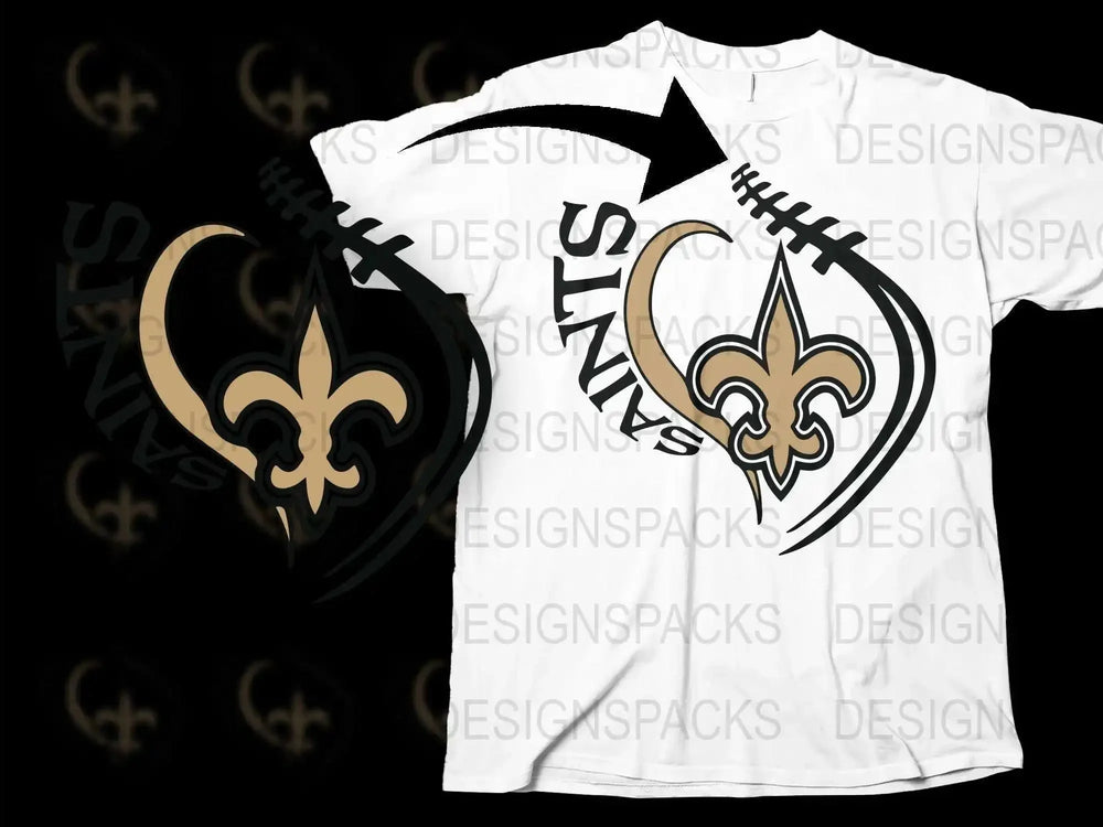 New Orleans Saints Inspired T-Shirt, Fleur-de-lis Logo, Football Fan Apparel, Unisex White Tee