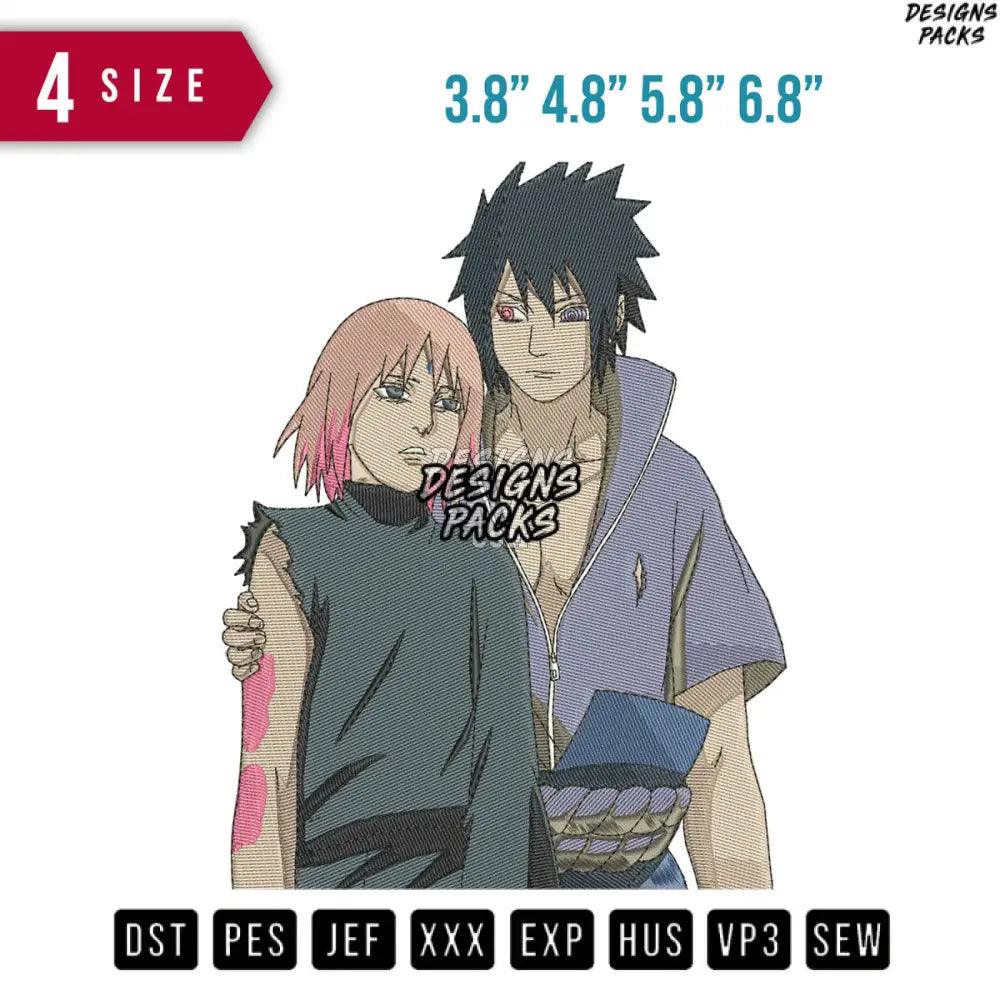 Sakura And Sasuke Embroidery Design