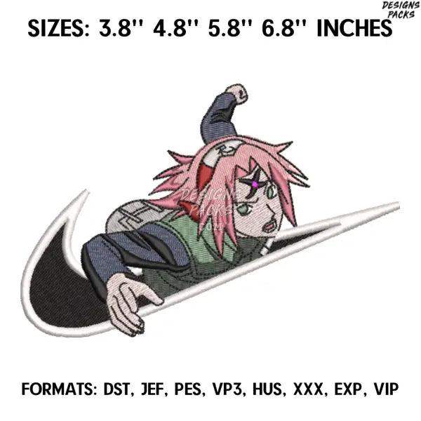Sakura Haruno Embroidery Design File/ Naruto Anime Embroidery Design/ Machine  Design Pes Dst. Nike Sakura embroidery