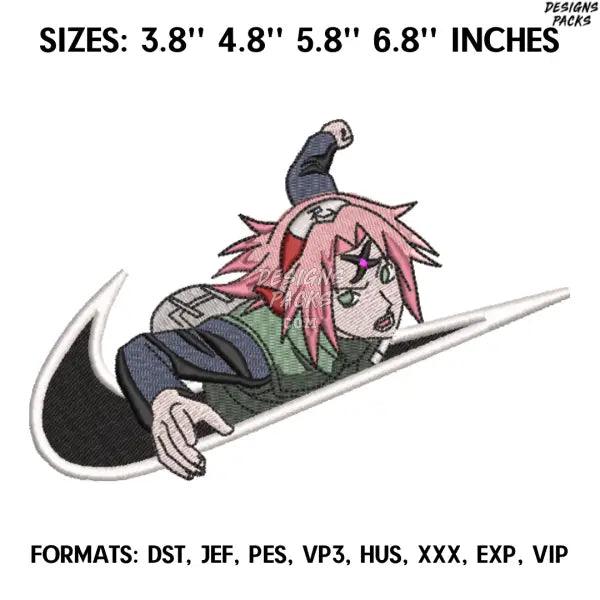 Sakura Haruno Embroidery Design File/ Naruto Anime Embroidery Design/ Machine  Design Pes Dst. Nike Sakura embroidery