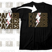 San Diego Padres Inspired T-Shirt, Baseball Graphic Tee, Black and Gold Design, Sports Fan Apparel