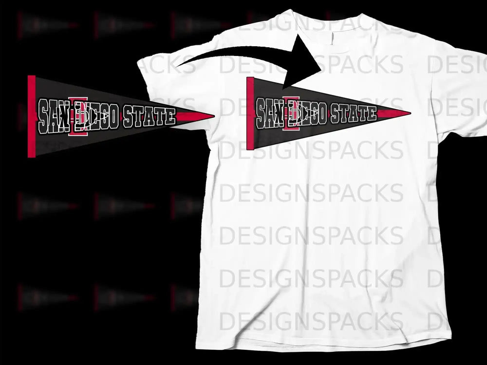 San Diego State University Pennant Design T-Shirt