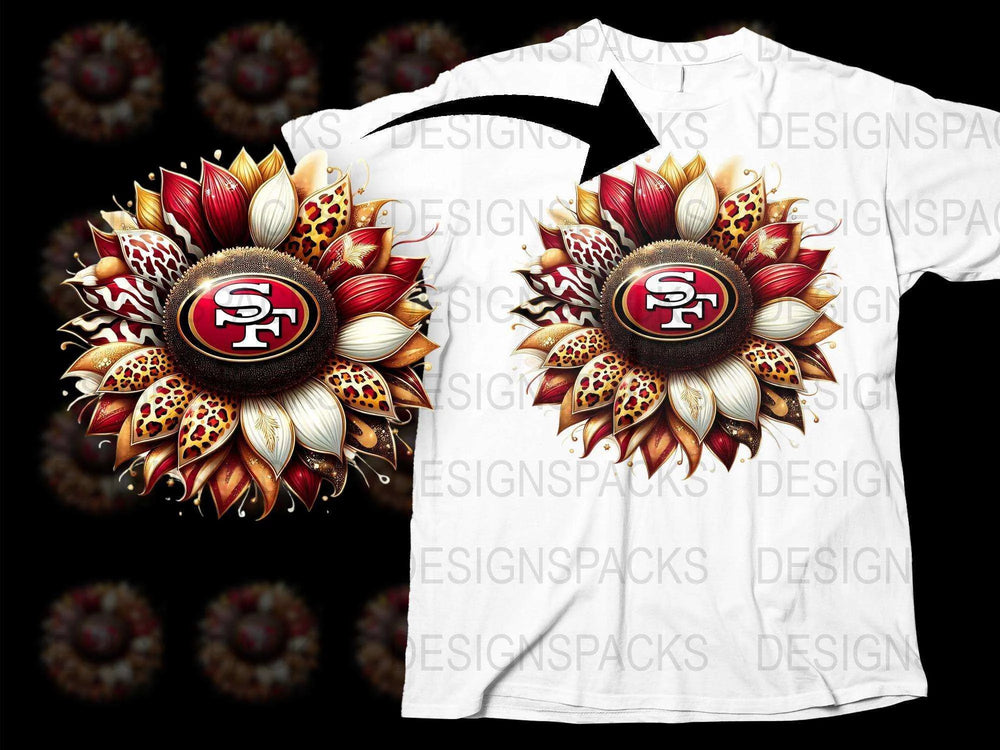 San Francisco 49ers Floral Design T-Shirt, Unique Sports Team Logo Apparel, Stylish Fan Gear Shirt