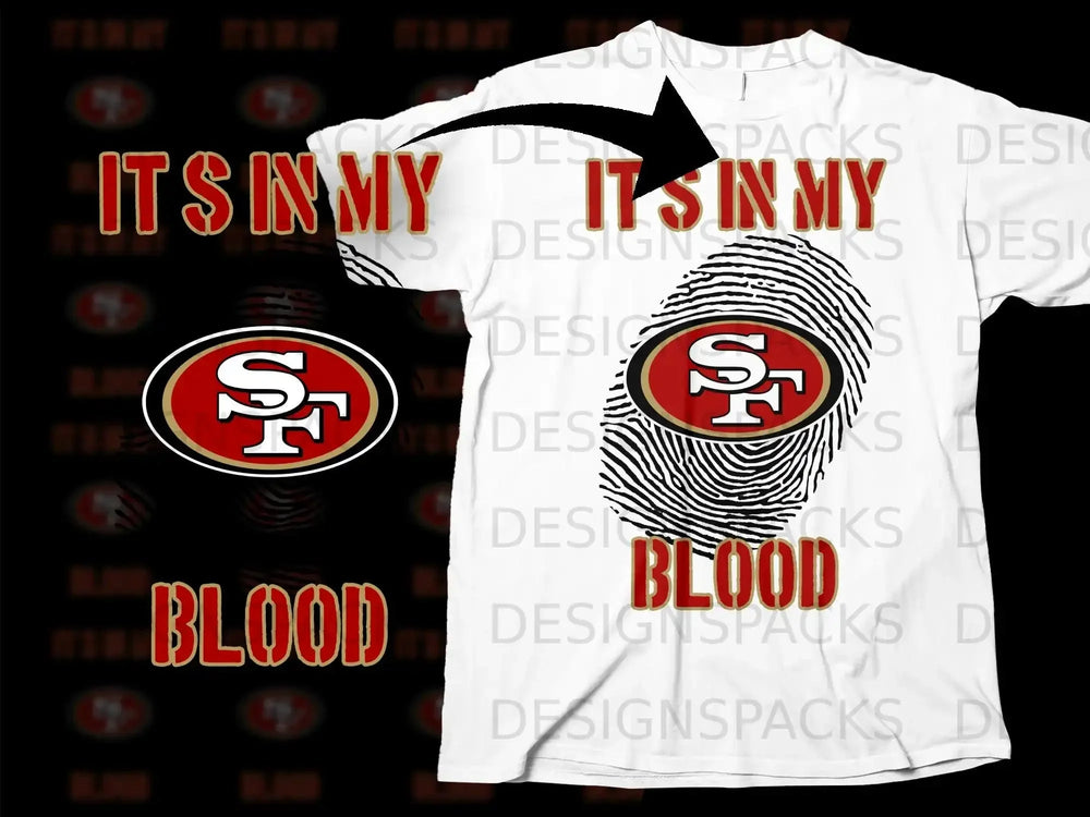 IT'S IN MY BLOOD SF Fingerprint Graphic T-shirt
