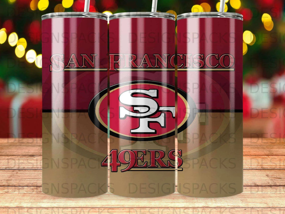 San Francisco 49ers Team Emblem Tumbler Digital Wrap Design