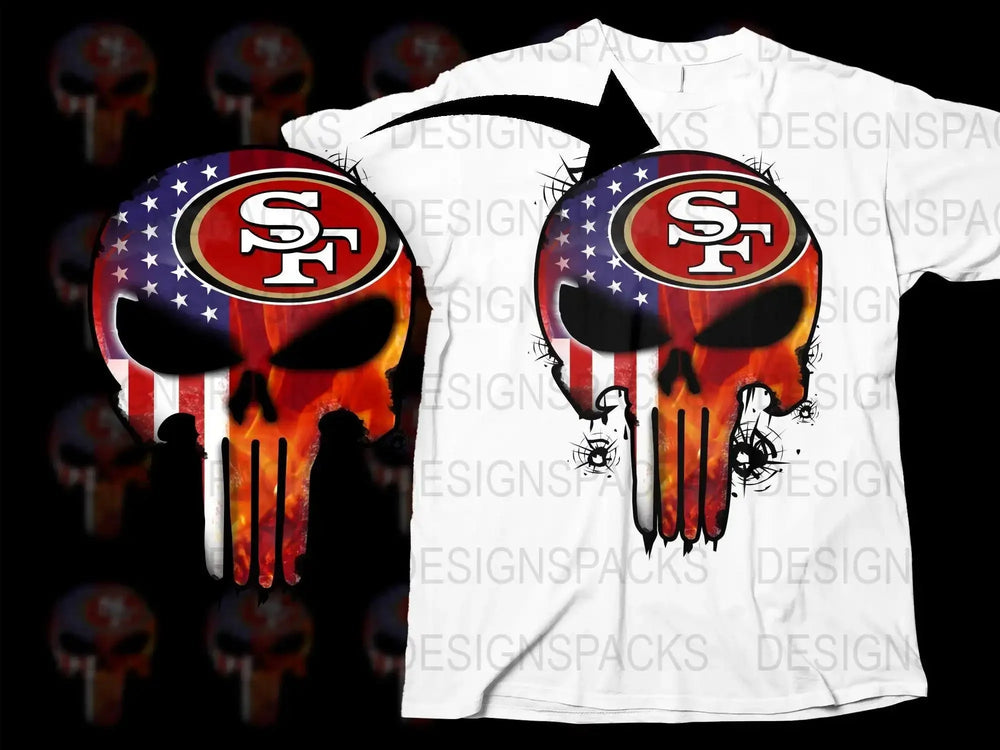 San Francisco Football Punisher Themed Graphic Png Digital Download