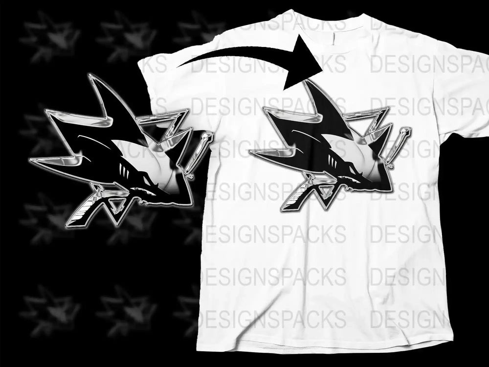 San Jose Sharks Logo Design Graphic Png Digital Download