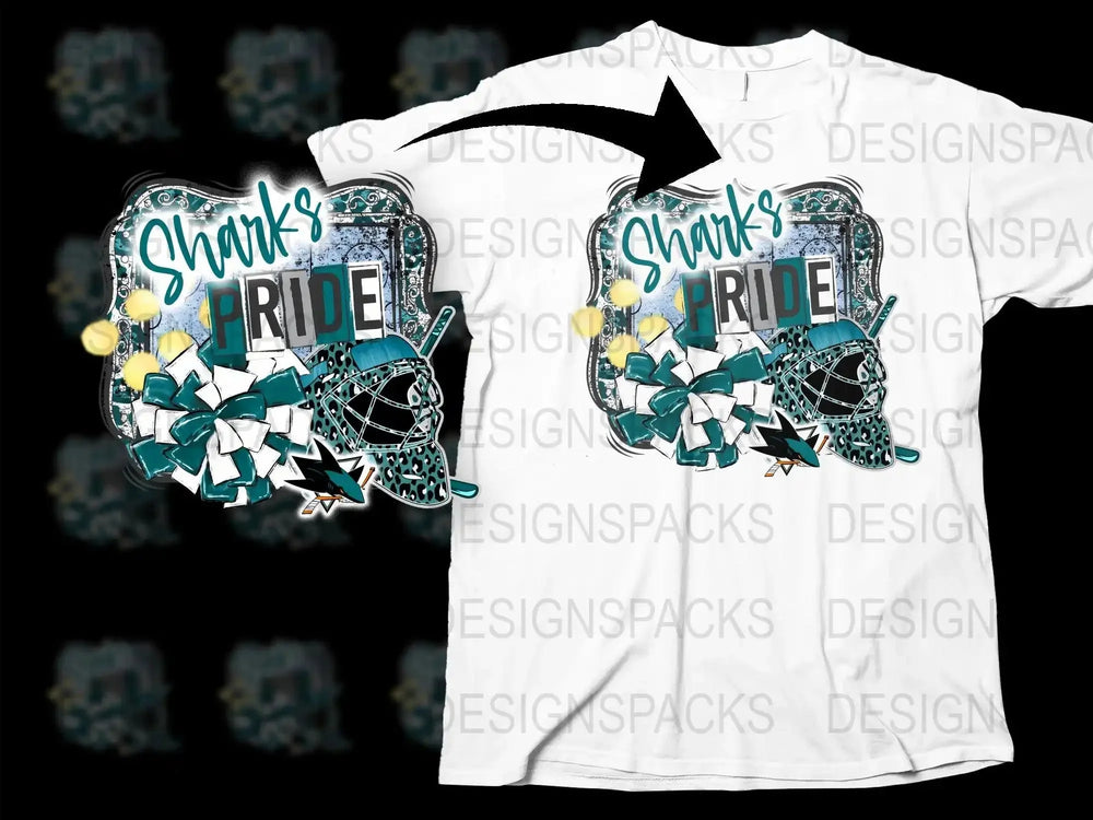 San Jose Sharks Pride Hockey Fan Apparel Png Digital Download