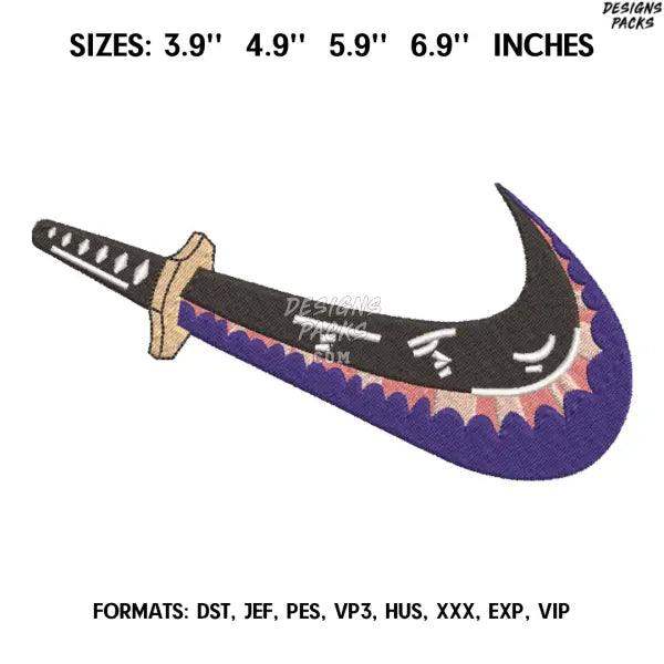 Sandai Kitetsu Embroidery Design File/ One Piece Anime Embroidery Design/ Machine  Design Pes Dst. Swoosh Roronoa Zoro