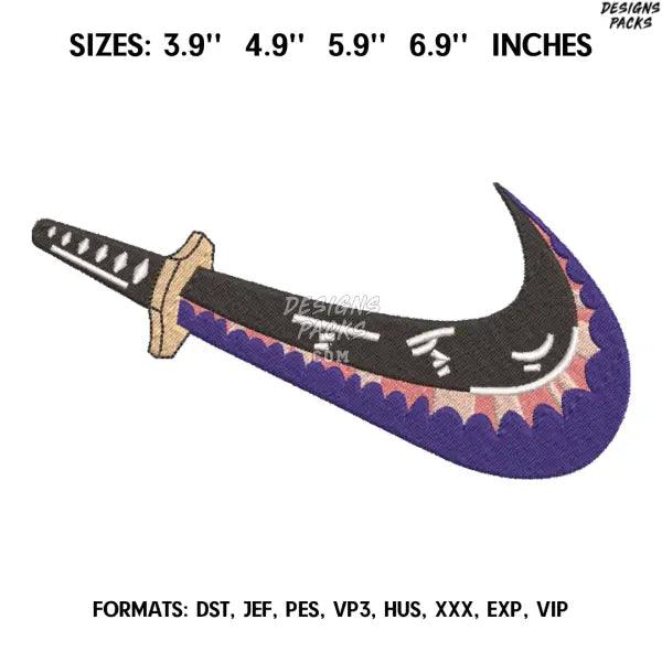 Sandai Kitetsu Embroidery Design File/ One Piece Anime Embroidery Design/ Machine  Design Pes Dst. Swoosh Roronoa Zoro