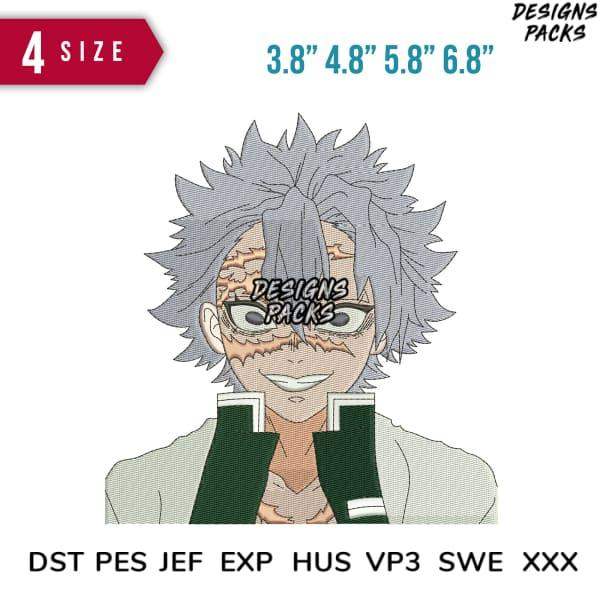 Anime character embroidery design in 4 sizes, DST PES JEF formats, print-ready for DTG/DTF