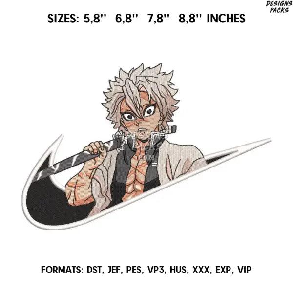 Sanemi Shinazugawa Embroidery Design File / Kimetsu no yaiba Anime Embroidery Design/ Demon Slayer anime embroidery
