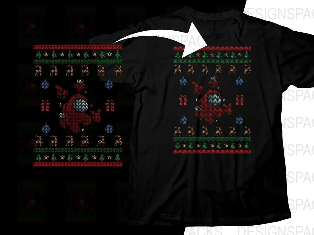Santa Claus Christmas Themed Patterned Png Digital Download