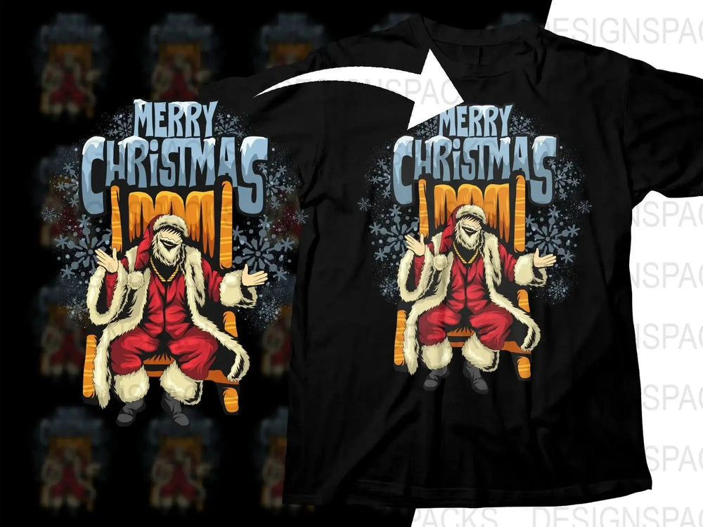 Santa Claus Merry Christmas Festive Design Png Digital Download