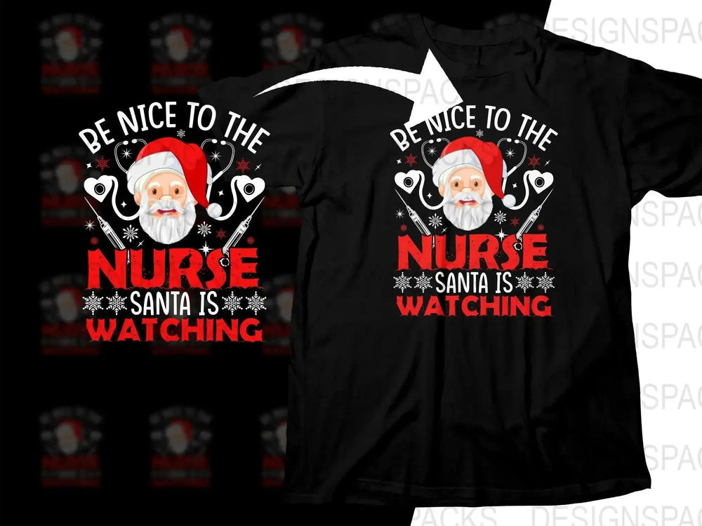 Santa Claus Nurse Watching Christmas Png Digital Download