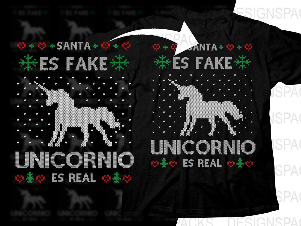 Santa es Fake Unicornio es Real Christmas Png Digital Download