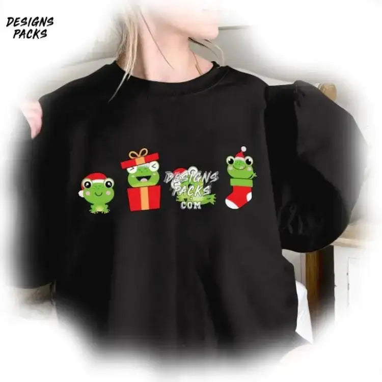 Santa Frog Funny Xmas Png Design