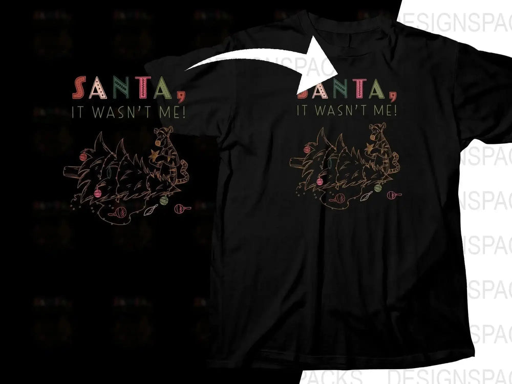 Santa It Wasn't Me Cute Tigger Christmas Png Digital Download
