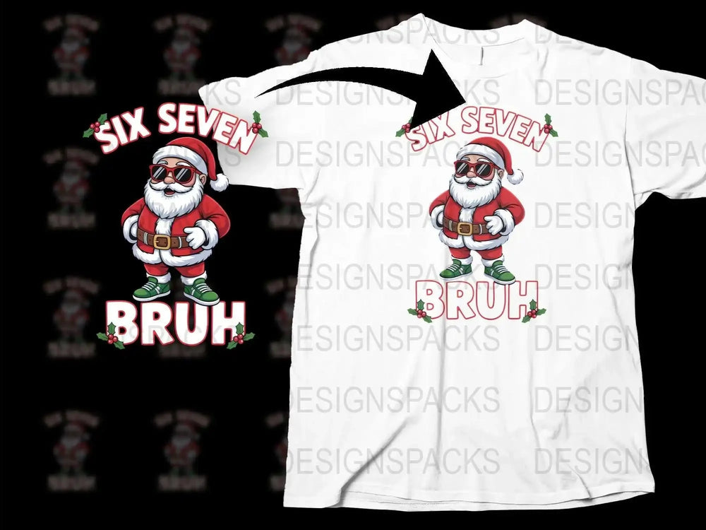 Festive Santa Bruh T-Shirt, Funny Christmas Tee, Holiday Casual Wear, Men's and Women's Sizes Available