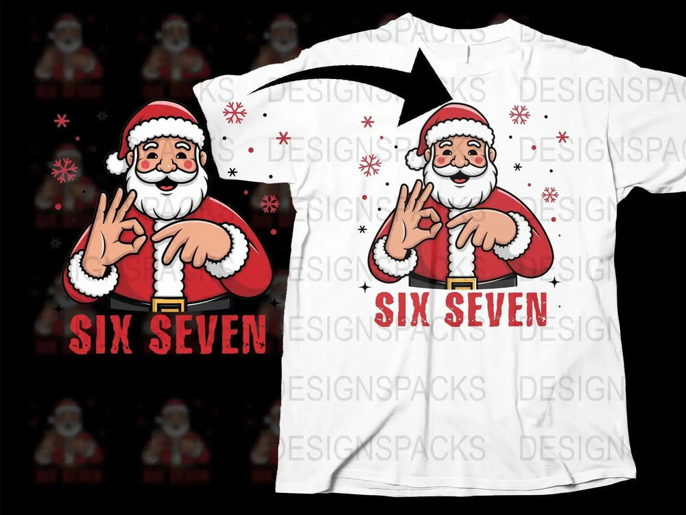 Santa Claus Graphic T-Shirt, Christmas Festive Tee, Holiday Apparel, White Cotton Shirt with Santa Print