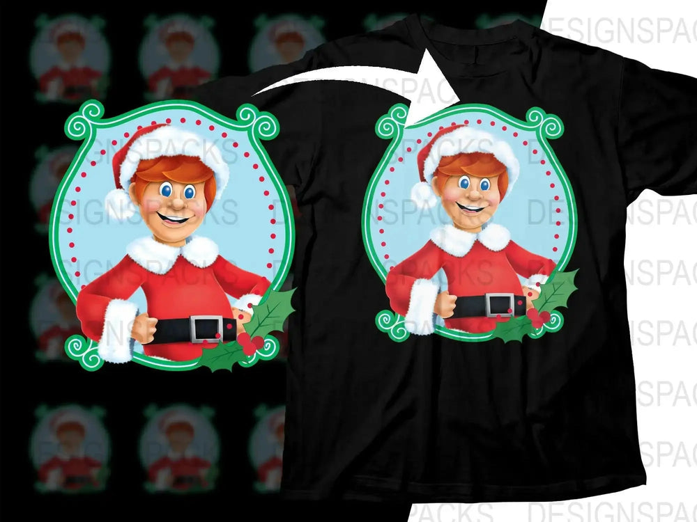 Santa's Special Helper Elf Christmas Cartoon Png Digital Download