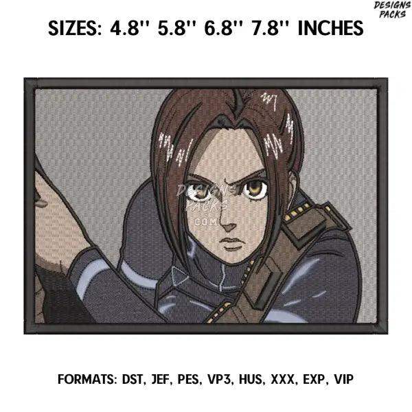 Sasha Braus Embroidery design file pes. Attack on Titan embroidery design. Machine embroidery, Anime embroidery design
